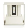 LED-ulkoseinävalaisin Cube, alumiinivärinen, metalli, 10 cm, ylös/alas