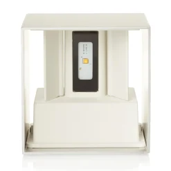 LED-ulkoseinävalaisin Cube, alumiinivärinen, metalli, 10 cm, ylös/alas