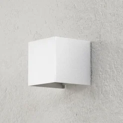 LED-ulkoseinävalaisin Cube, alumiinivärinen, metalli, 10 cm, ylös/alas