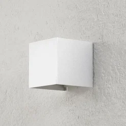 LED-ulkoseinävalaisin Cube, alumiinivärinen, metalli, 10 cm, ylös/alas