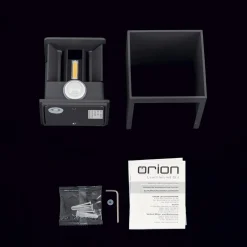 LED-ulkoseinävalaisin Cube-S, antrasiitti, metalli, anturi