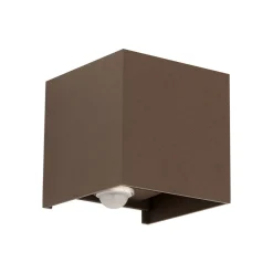 LED-ulkoseinävalaisin Cube-S, corten, metalli, anturi