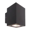 LED-ulkoseinävalaisin Cubodo Double Mini, alumiini, tummanharmaa