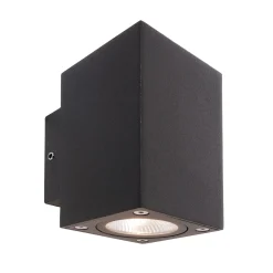 LED-ulkoseinävalaisin Cubodo Double Mini, alumiini, tummanharmaa