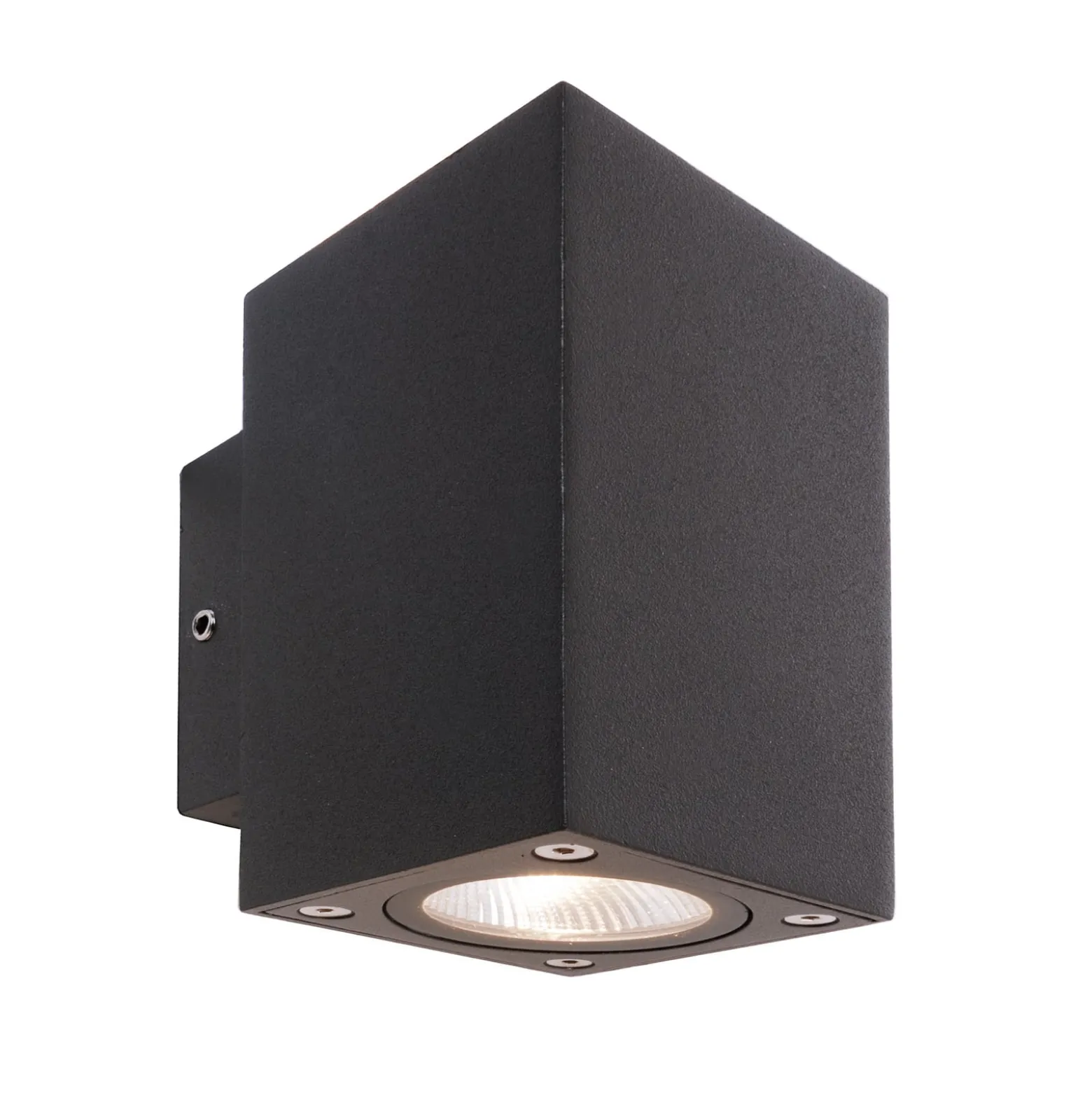 LED-ulkoseinävalaisin Cubodo Double Mini, alumiini, tummanharmaa