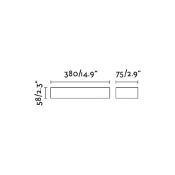 LED-ulkoseinävalaisin Doro, harmaa, alumiini, leveys 38 cm, 2-valo.