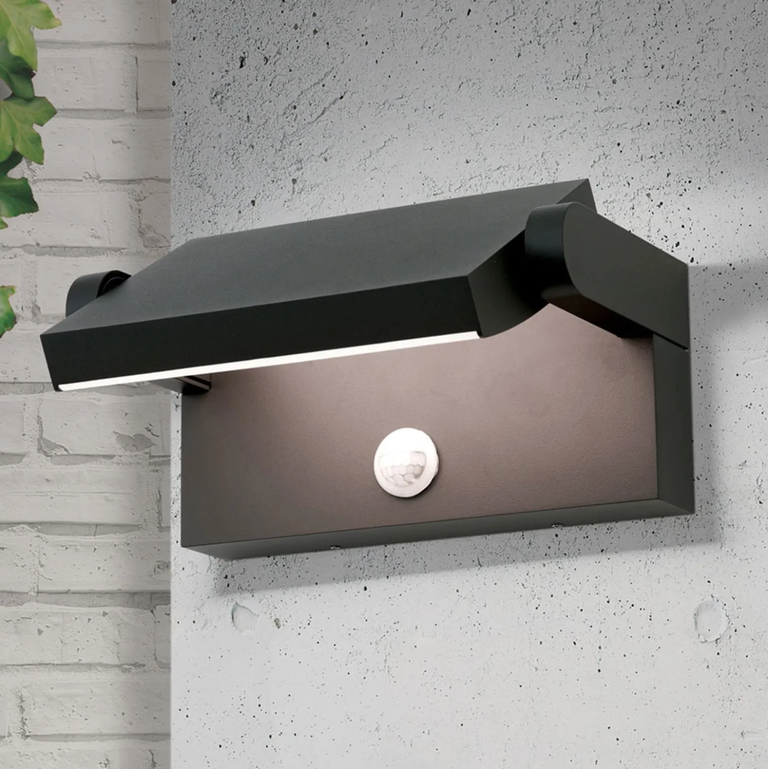LED-ulkoseinävalaisin Ginger, anturi, antrasiitti, IP54