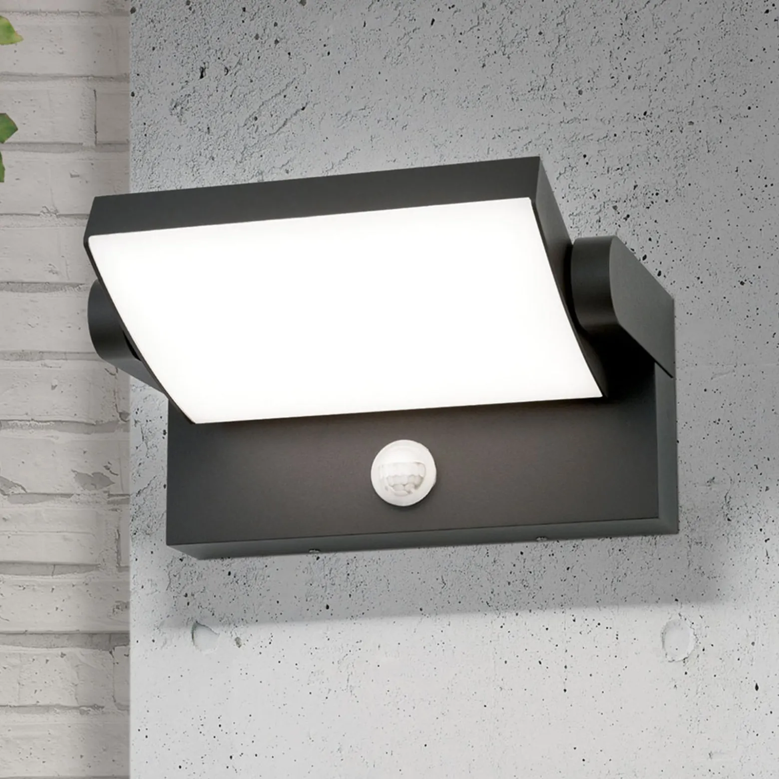 LED-ulkoseinävalaisin Ginger, anturi, antrasiitti, IP54