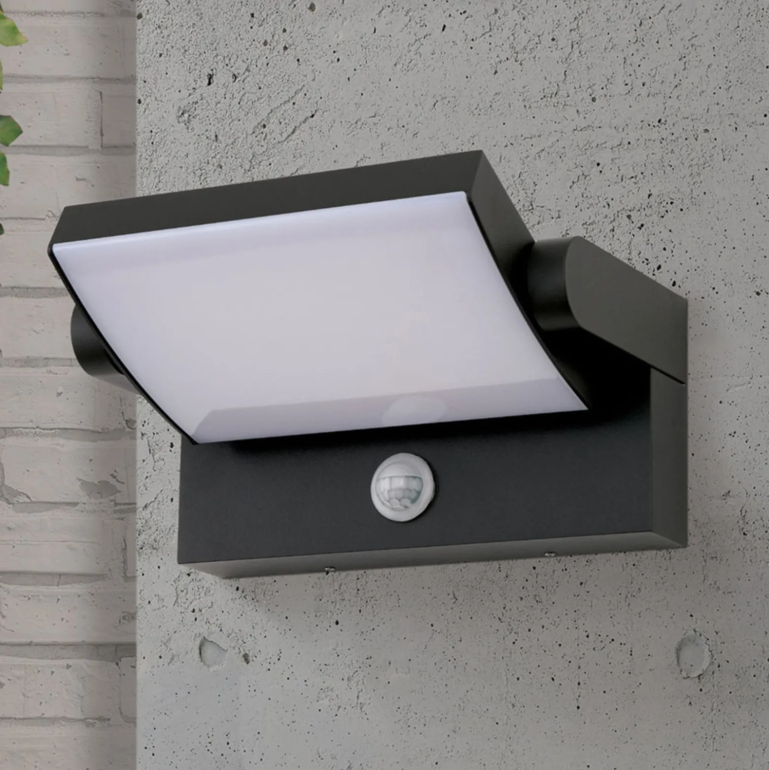 LED-ulkoseinävalaisin Ginger, anturi, antrasiitti, IP54