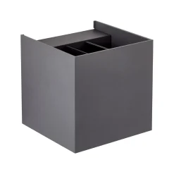 LED-ulkoseinävalaisin Hilly, korkeus 10 cm, tummanharmaa, metallia