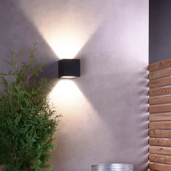 LED-ulkoseinävalaisin Jabbah, tummanharmaa, ylös/alasvalo