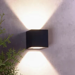 LED-ulkoseinävalaisin Jabbah, tummanharmaa, ylös/alasvalo