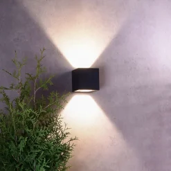 LED-ulkoseinävalaisin Jabbah, tummanharmaa, ylös/alasvalo