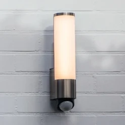 LED-ulkoseinävalaisin LEDA, ruostumaton teräs, korkeus 35 cm, IP44