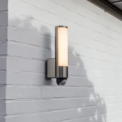 LED-ulkoseinävalaisin LEDA, ruostumaton teräs, korkeus 35 cm, IP44