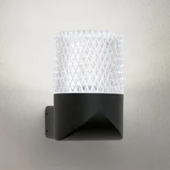 LED-ulkoseinävalaisin Mondo, musta, korkeus 12 cm, alumiinia