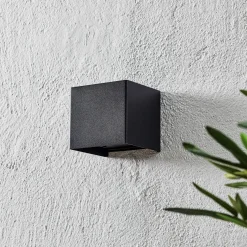 LED-ulkoseinävalaisin Wall, kuutio, musta