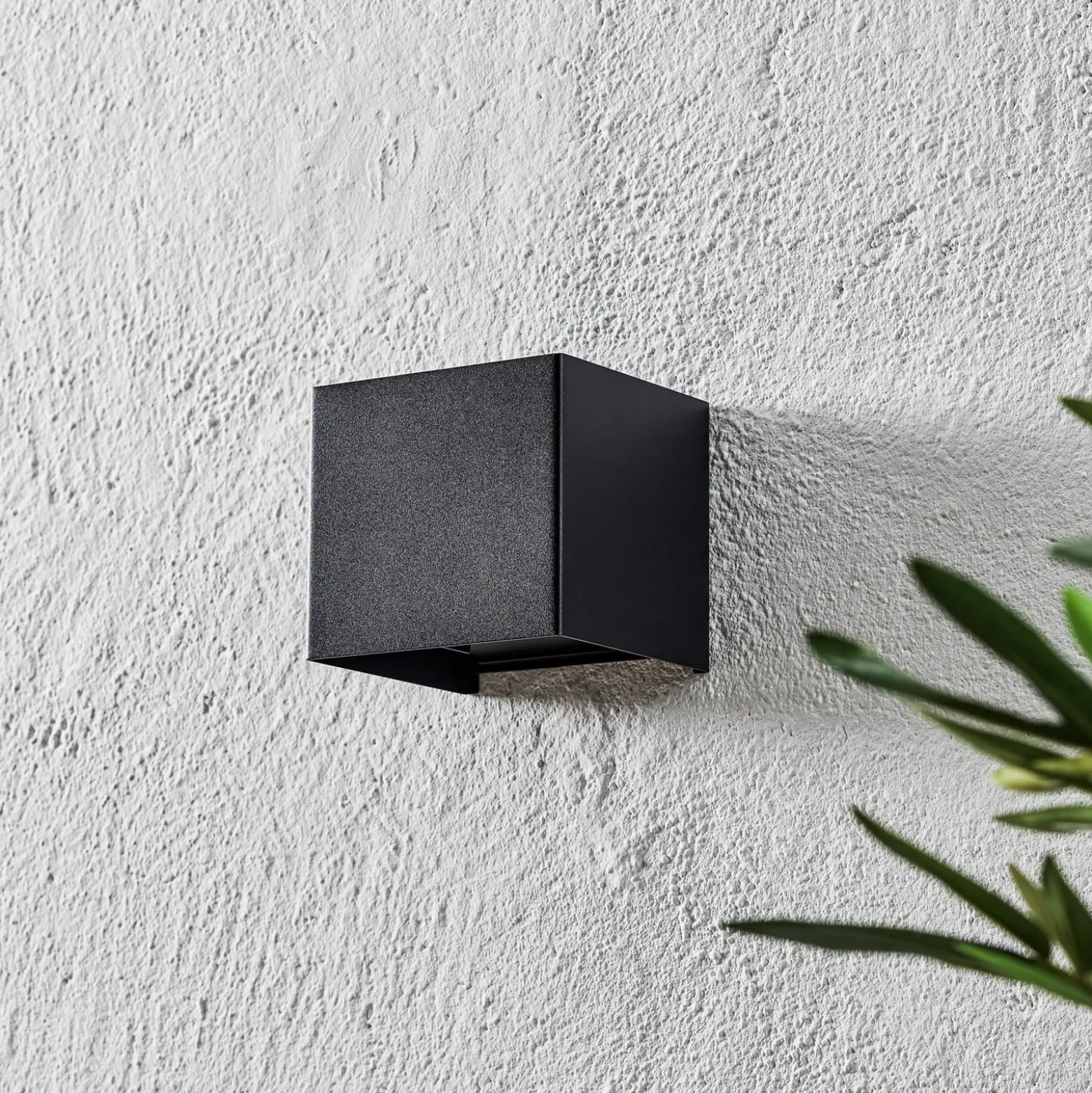 LED-ulkoseinävalaisin Wall, kuutio, musta