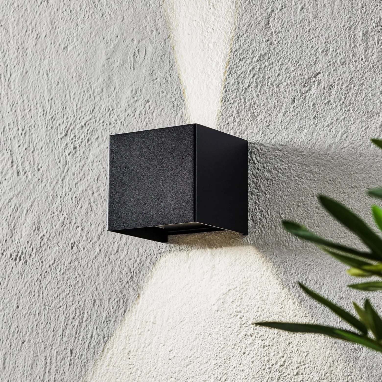LED-ulkoseinävalaisin Wall, kuutio, musta
