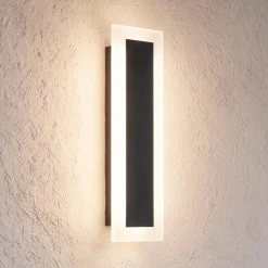 LED-ulkoseinävalaisin Wow, musta/valkoinen, metalli, IP54, CCT