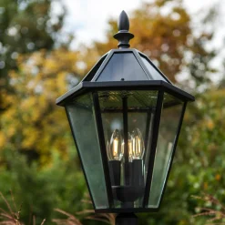 LED-ulkovalaisin LONDON, musta, korkeus 227 cm, IP44