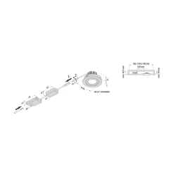 LED upotettava valaisin Eco SR 68 kromi matta 4000 K Ø 8,5 cm alumiini