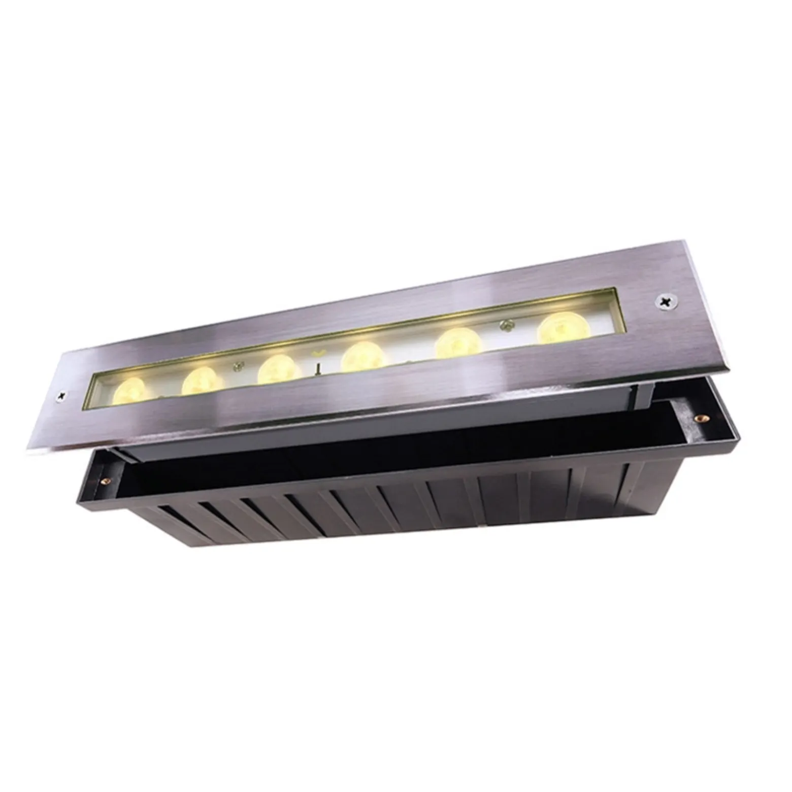 LED upotettu lattiavalaisin Jeremia, 32,8cm, lämmin valkoinen