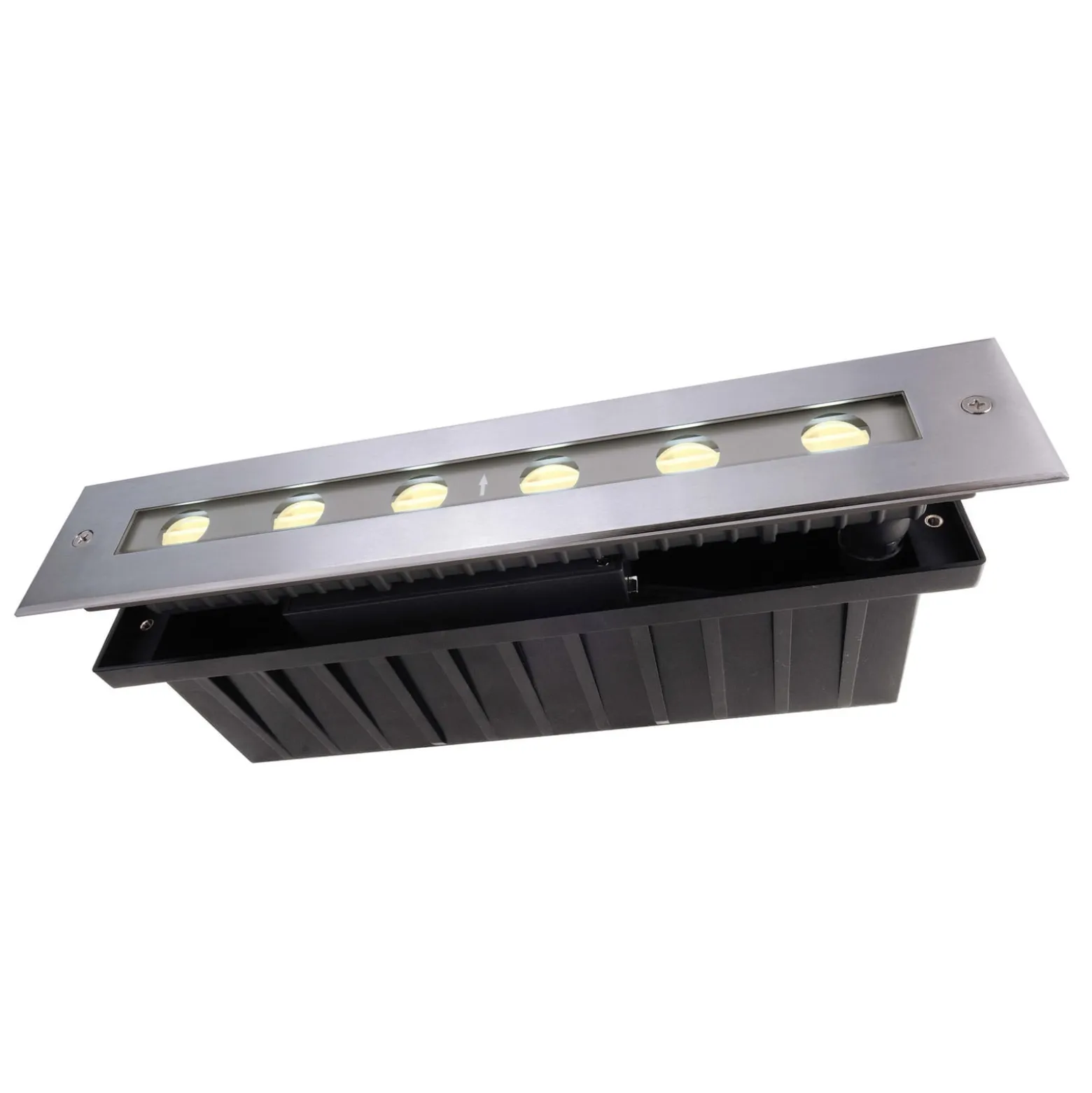 LED upotettu lattiavalaisin Jeremia, 32,8cm, lämmin valkoinen
