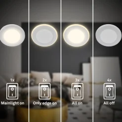 LED uppoasennusvalaisin Gima, matta kromi, 3 000 K, 3 kpl:n sarja
