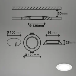 LED uppoasennusvalaisin Jeft, Ø12cm, valkoinen, 3 kpl, on/off, jäykkä