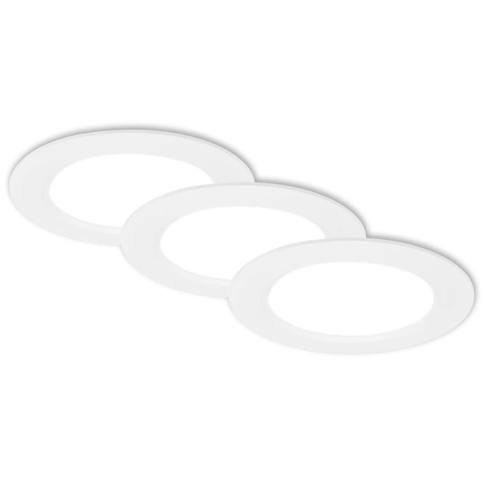 LED uppoasennusvalaisin Jeft, Ø12cm, valkoinen, 3 kpl, on/off, jäykkä