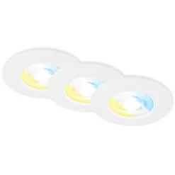 LED-uppokohdevalo 7605 IP44, 3 kpl, CTS, valkoinen