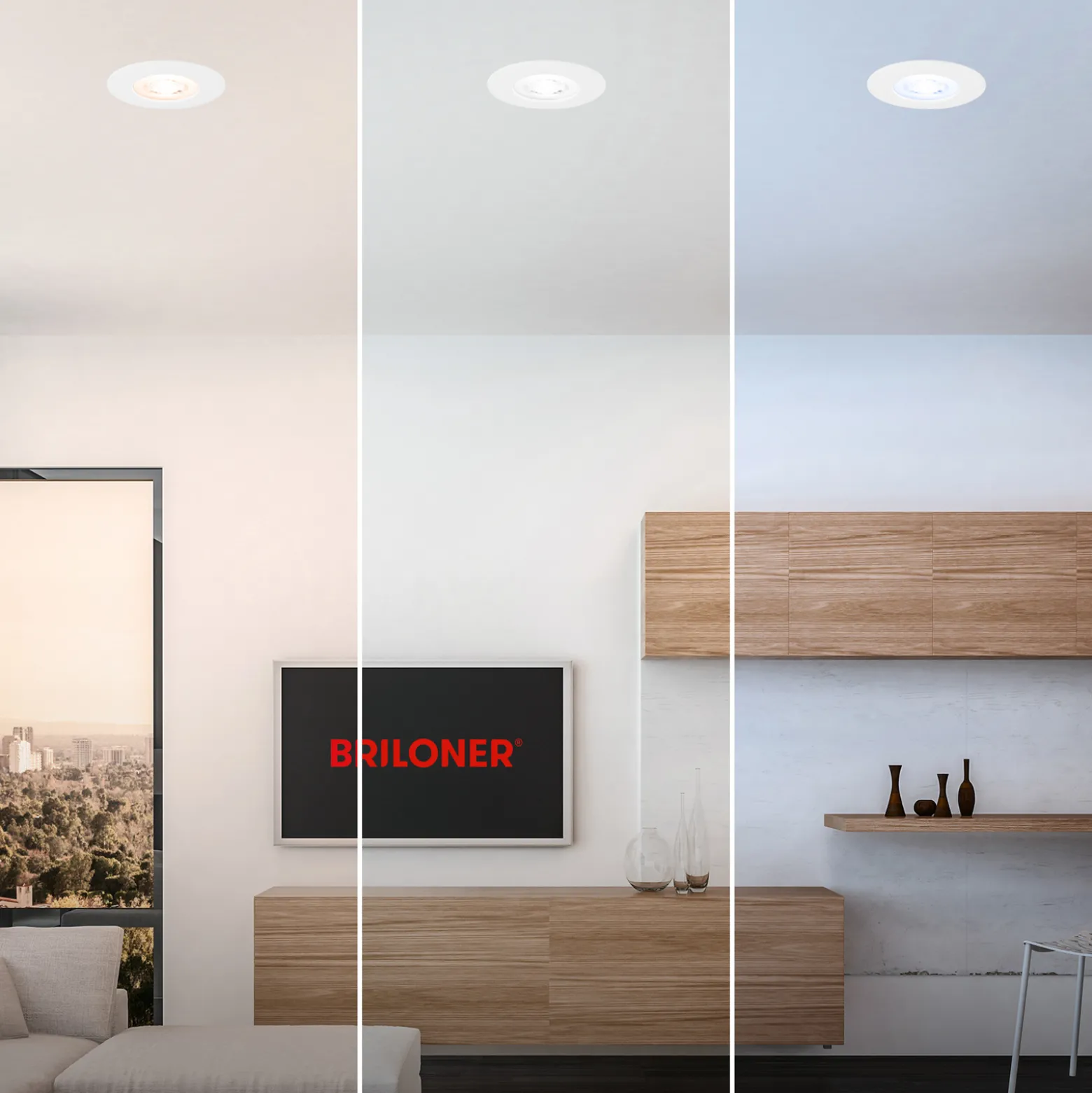 LED-uppokohdevalo 7605 IP44, 3 kpl, CTS, valkoinen