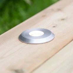 LED-uppovalo Garden 24 Decklight, hopea, valo ylhäältä, 3 W