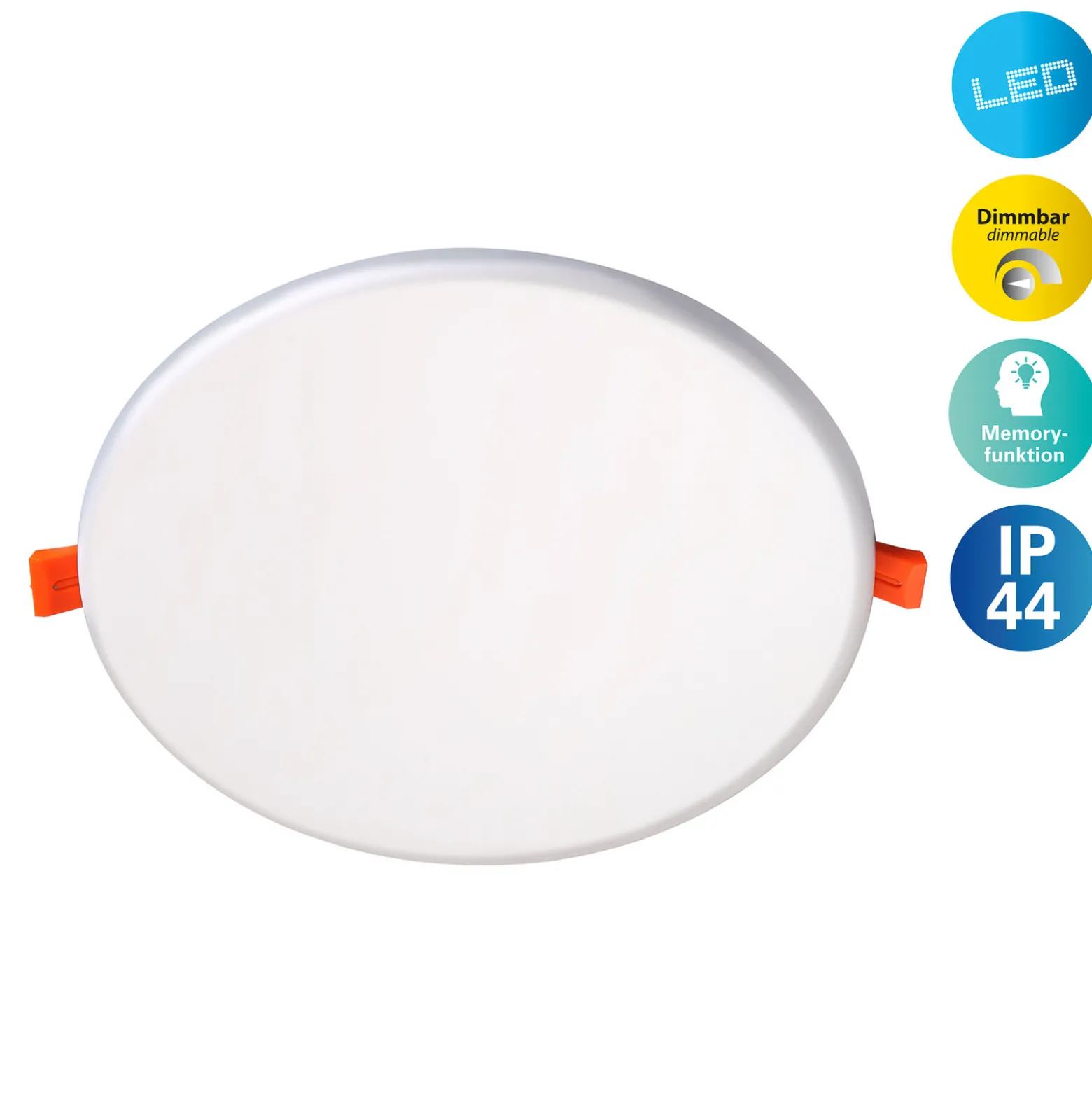 LED-uppovalo Suma, Ø 21,5 cm, valkoinen, himmennettävä, IP44