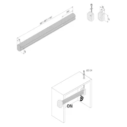 LED-vaatetankovalaisin anturilla, 100 cm