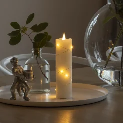 LED-vahakynttilä kermavaahto vaalea väri meripihka 17,8 cm