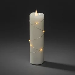 LED-vahakynttilä kermavaahto vaalea väri meripihka 17,8 cm