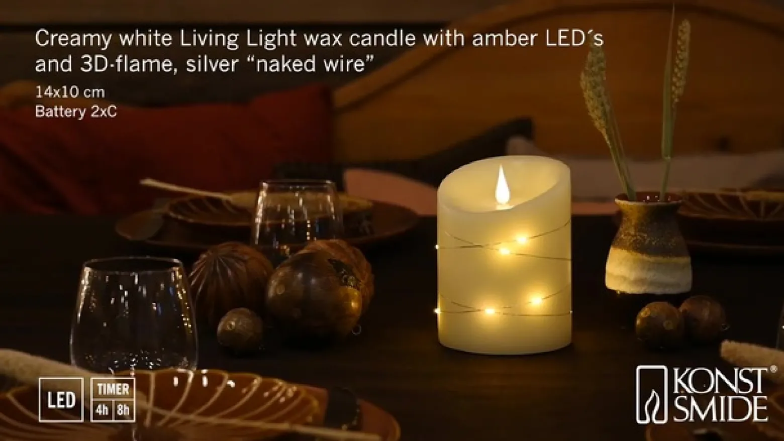 LED vahakynttilä kerma Valon väri meripihka Korkeus14cm