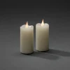 LED-vahakynttilä kerma, valoväri meripihka Ø5cm 2x