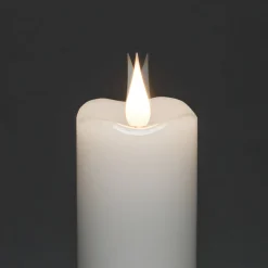 LED-vahakynttilä kerma, valoväri meripihka Ø5cm 2x