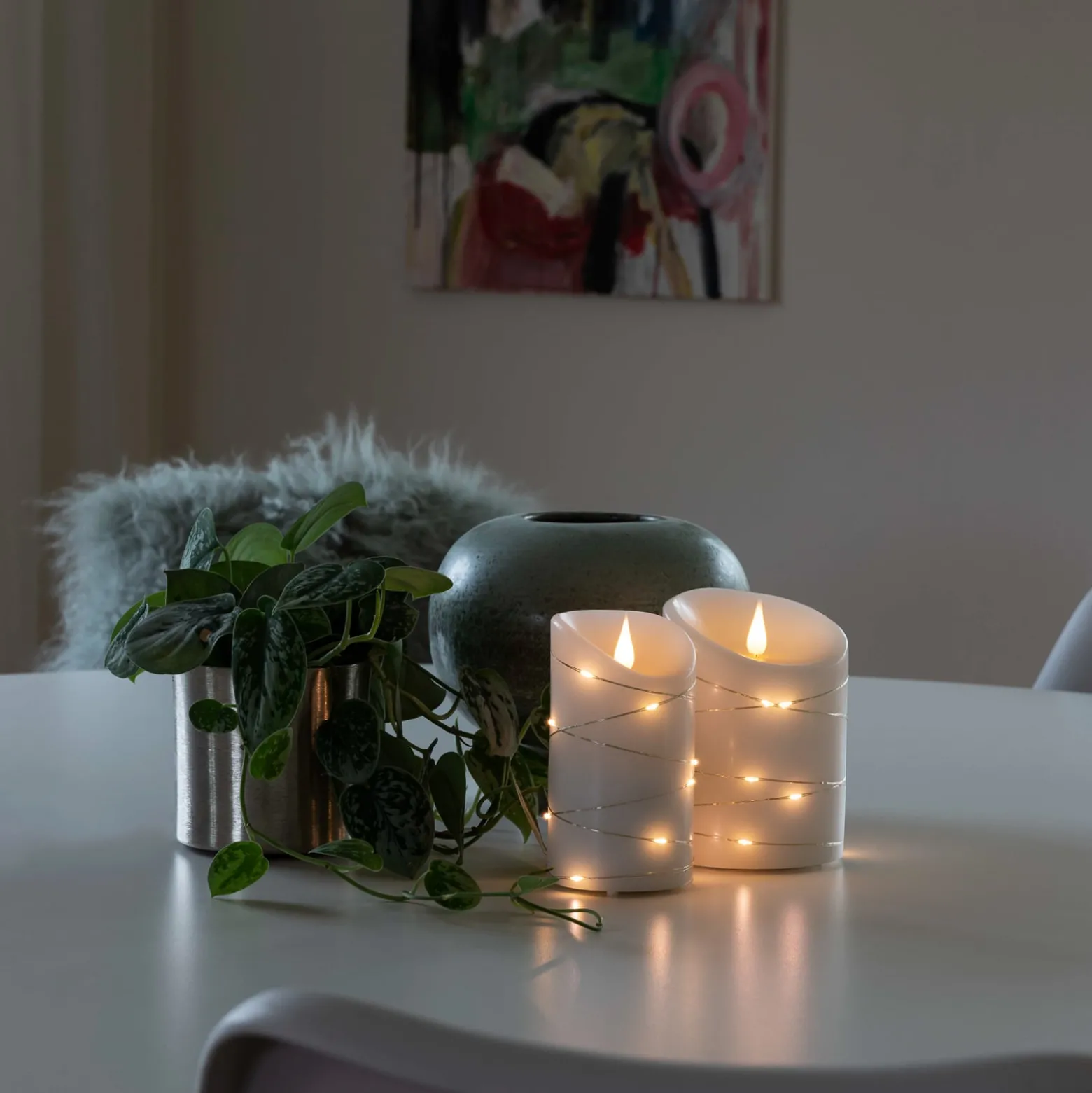 LED vahakynttilä valkoinen Valon väri lämmin valkoinen 14 cm