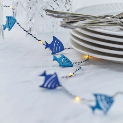 LED-valoketju Selma Fish, sininen, 20-osainen, paristokäyttöinen