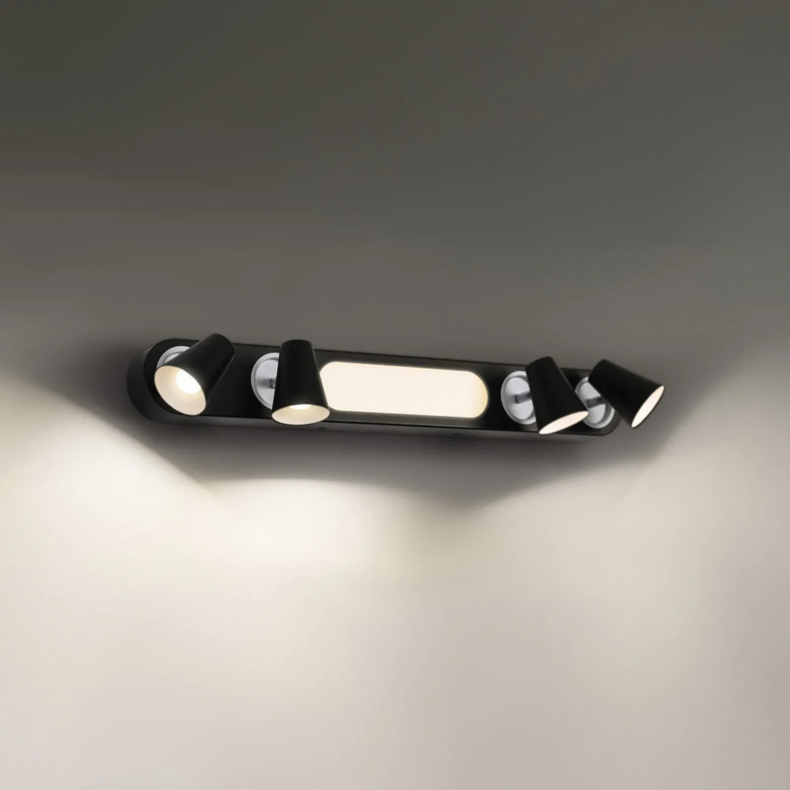 LEDVANCE LED-kattovalaisin Neptune, 4 spottia, musta