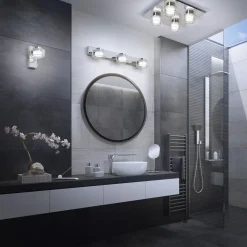 LEDVANCE LED-seinävalaisin Orbis Flame, 2-valo, kromi, IP44