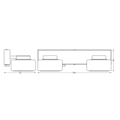 LEDVANCE LED-seinävalaisin Orbis Flame, 2-valo, kromi, IP44
