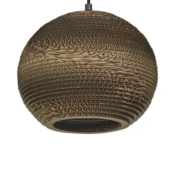 LEDVANCE-riippuvalaisin Pallo, Ø 26 cm, ruskea, aaltopahvi, Aaltopahvi, E27