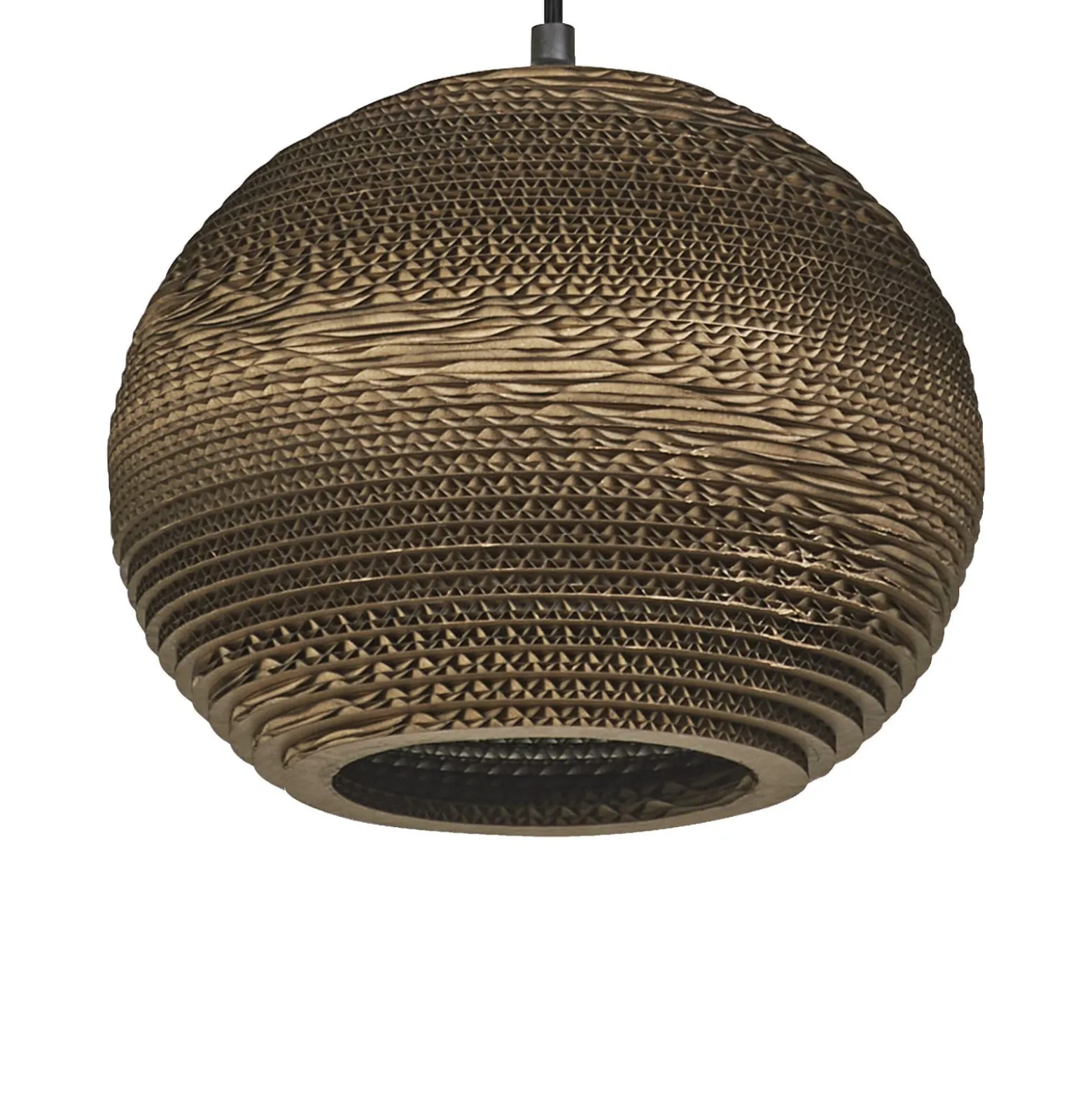 LEDVANCE-riippuvalaisin Pallo, Ø 26 cm, ruskea, aaltopahvi, Aaltopahvi, E27