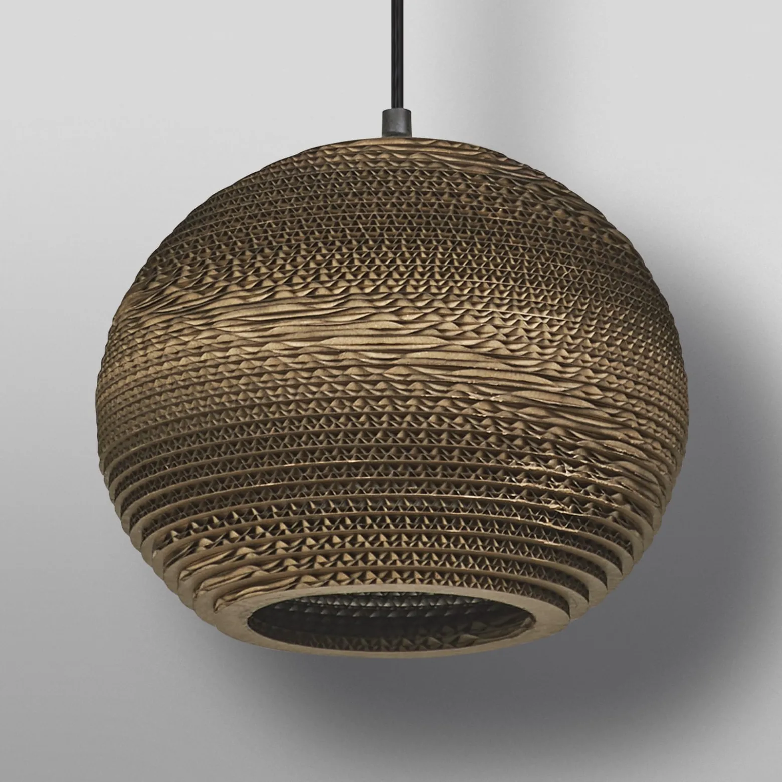 LEDVANCE-riippuvalaisin Pallo, Ø 26 cm, ruskea, aaltopahvi, Aaltopahvi, E27