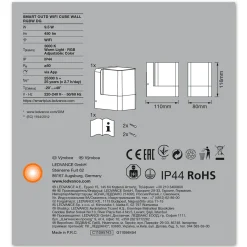 LEDVANCE SMART+ WiFi Cube -LED-seinälamppu RGBW up